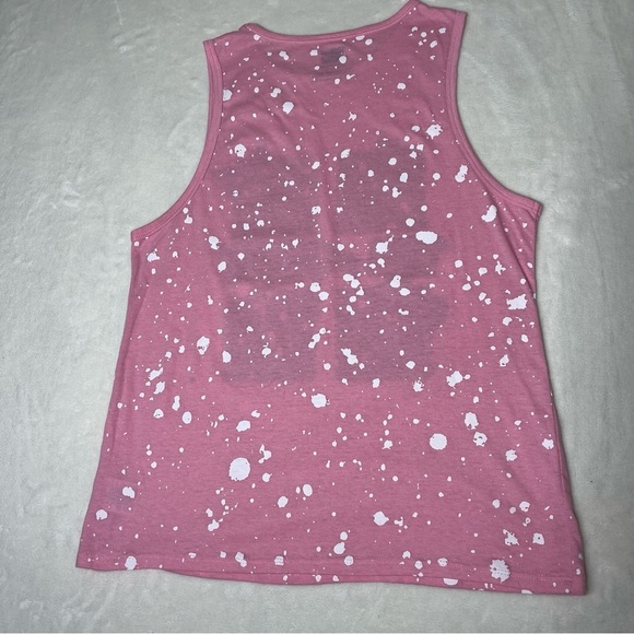 TOM AND JERRY Womens Graphic Tank Pink with White Speckles Design Size Small - Picture 2 of 5